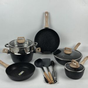 21-Pieces Pot and Pan Set with Ceramic Non-Stick Coating, Induction Frying Pans